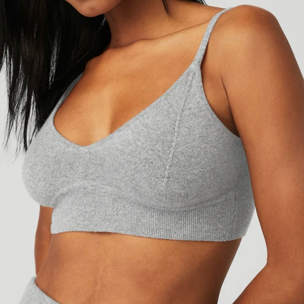 ALO Yoga Heather Gray Sports Bra - Picture 4 of 11